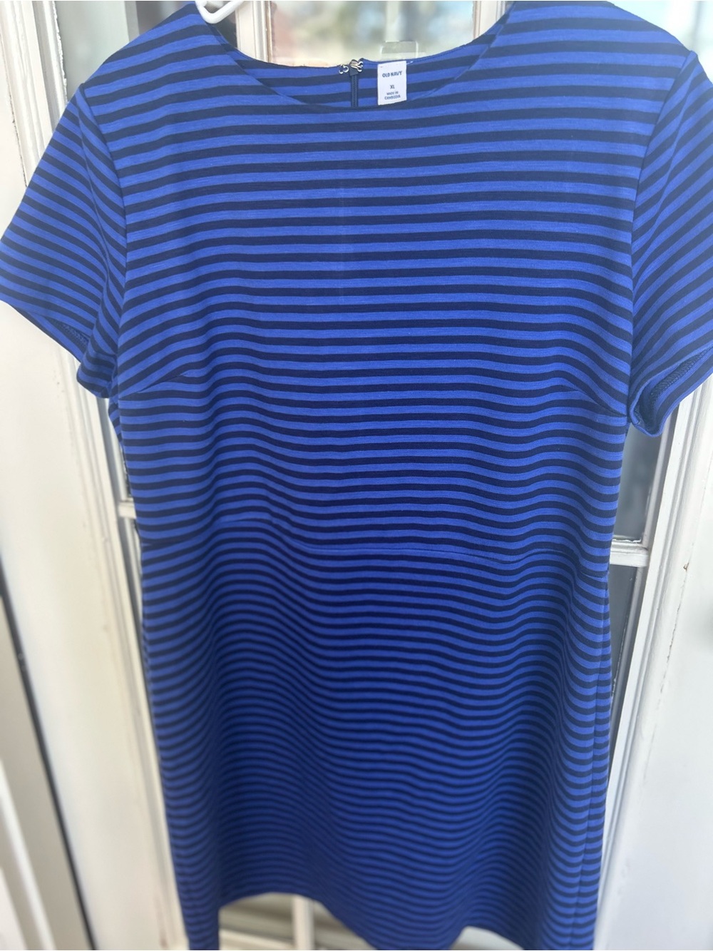 Old Navy Blue and Black Striped Dress - Short Sleeve